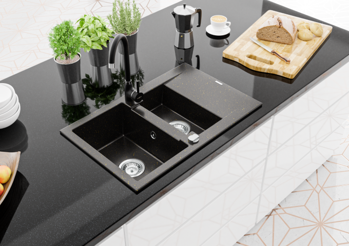 Lava-louças de granito pretas